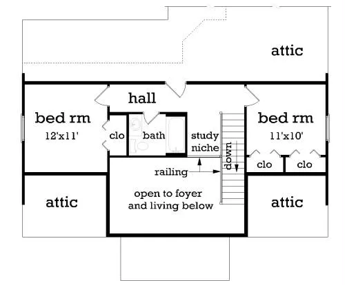 Upper level floor plan